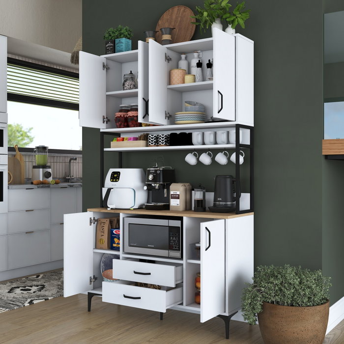 Hanah Home Gabinete Multipropósito Blanco y Nuez JE169 - 3260